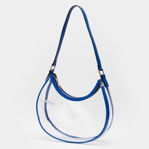 Transparent Clear Shoulder Hobo Purse Bag Royal Blue Women Accessory